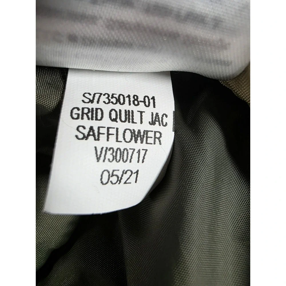 Old Navy‎ L Grid Quilt Puffer Jacket Men's SAFFLOWER Orange Water-Resistant Coat